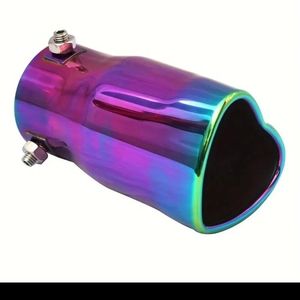 New 2.5" Stainless steel Heart shape Universal Car Exhaust Muffler Tip.  Sil…